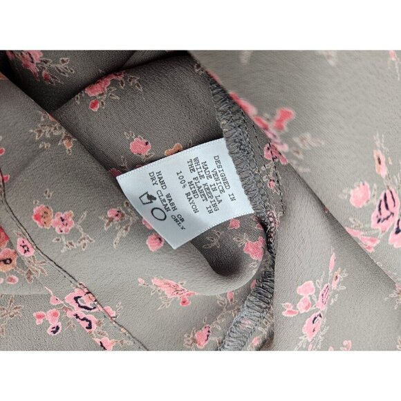 New Flynn Skye Molly Mini Slip Dress Womens M Taupe Pink Floral - Picture 6 of 6